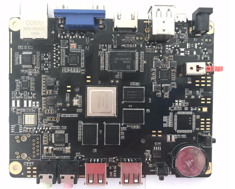 Montaje de placa de circuito impreso de vuelta rápida en negro Prototipo de 8 capas IPC Clase 2